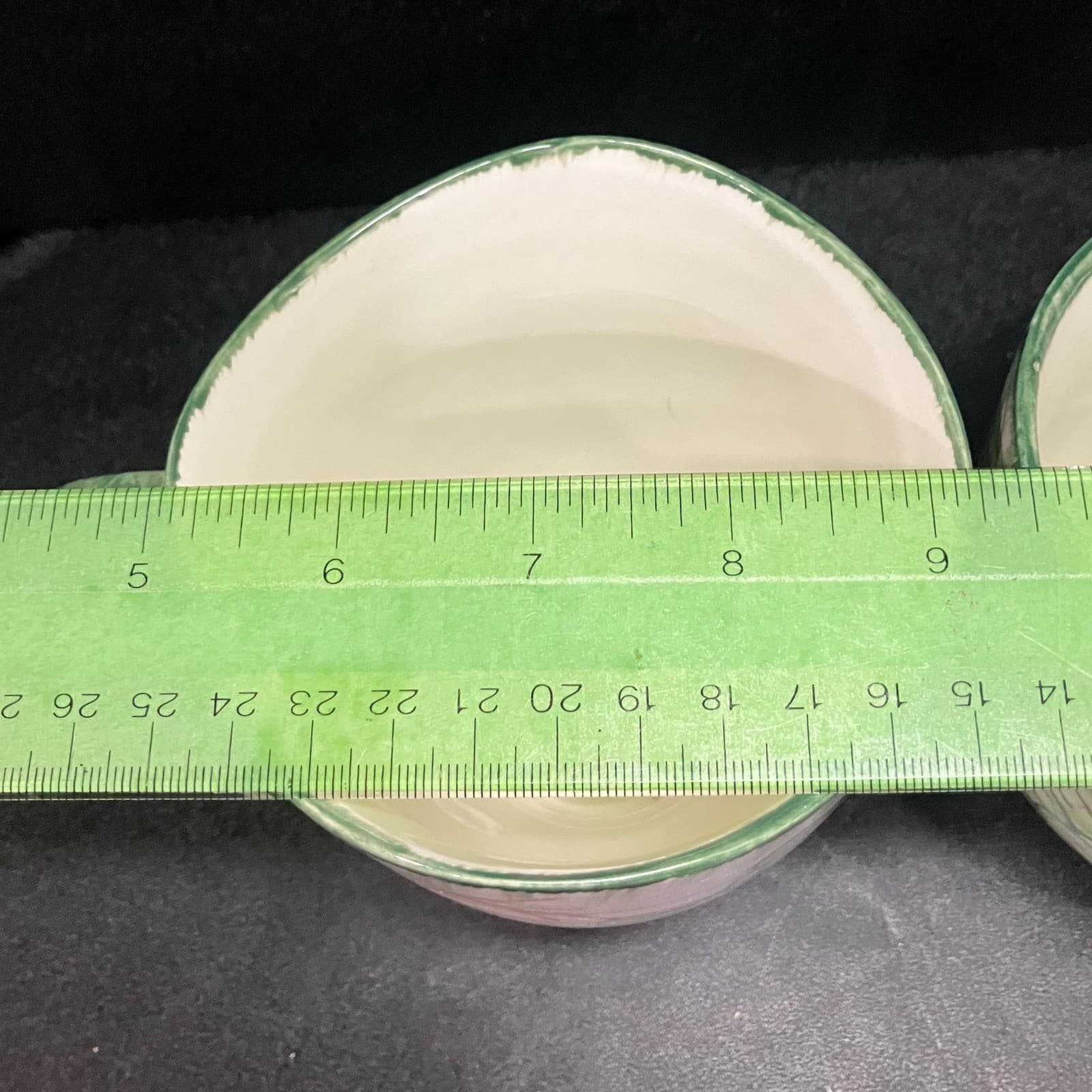 Ruby Lotus Rim Green Large Coffee Cups, Set of 2, Vintage Grape Design Mug - Thumbnail 10