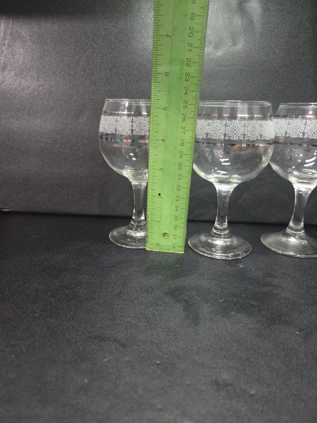 Art Deco Wine Glasses, Set of 4, Silver & White MCM Glasses, Vintage Decoration - Thumbnail 8
