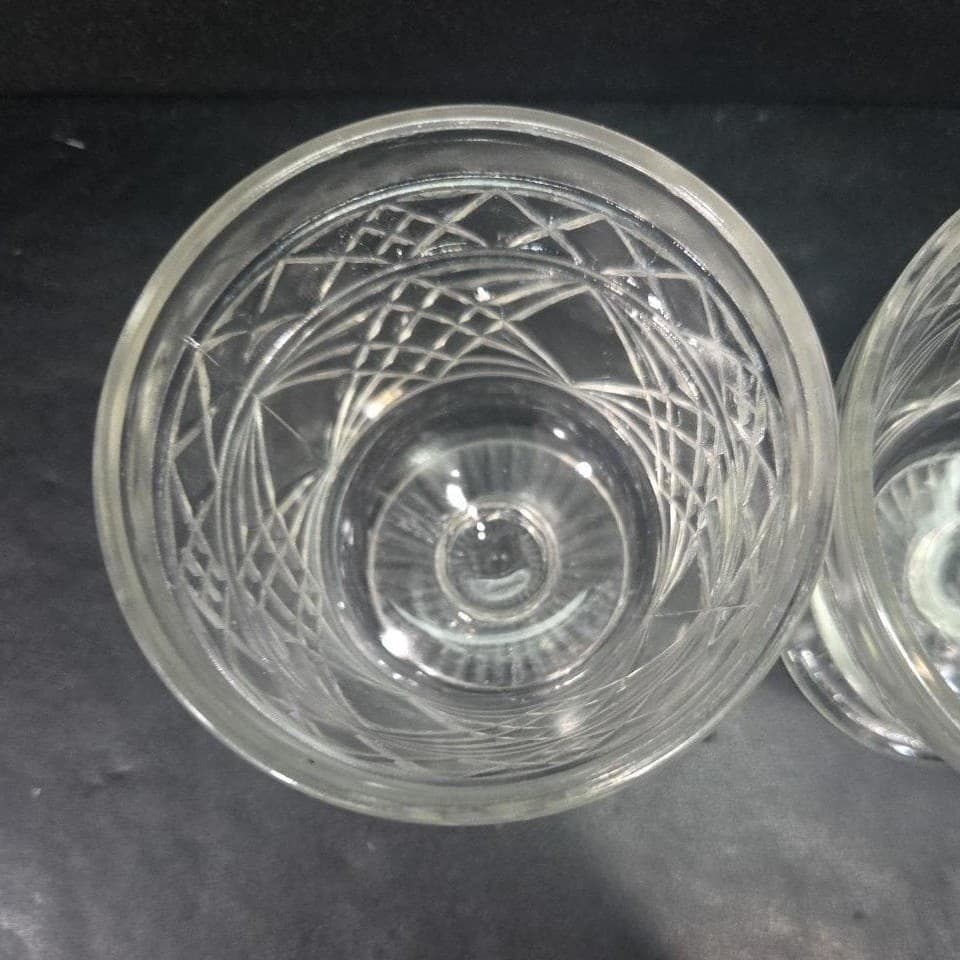 Hazel Atlas Gothic Sherbet Glasses, Set of 2, Peanut Butter Glass Dessert Dishes - Thumbnail 7