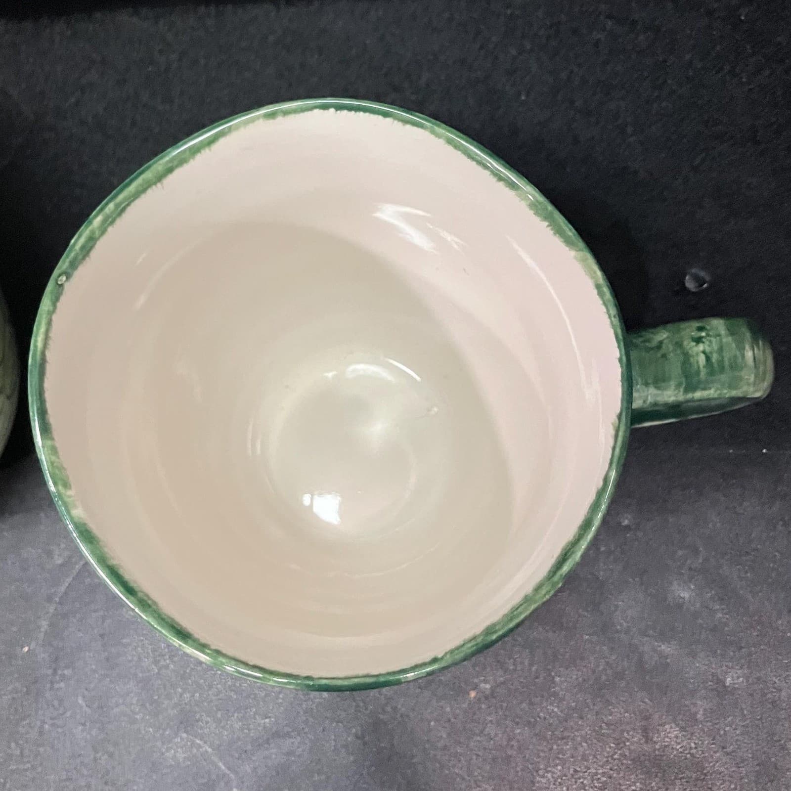 Ruby Lotus Rim Green Large Coffee Cups, Set of 2, Vintage Grape Design Mug - Thumbnail 7