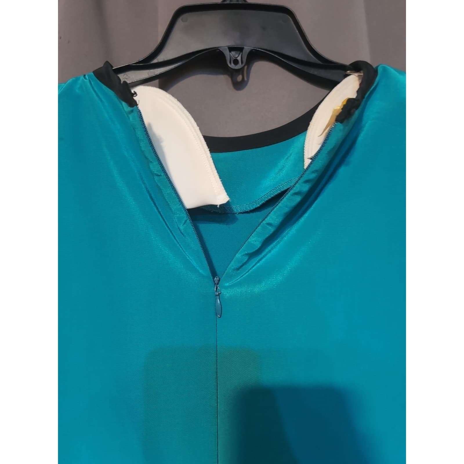 Caron Peters Teal Blue Drop Waist Pleated Tiered Dress, Woman's Size 8, USA Made - Thumbnail 6