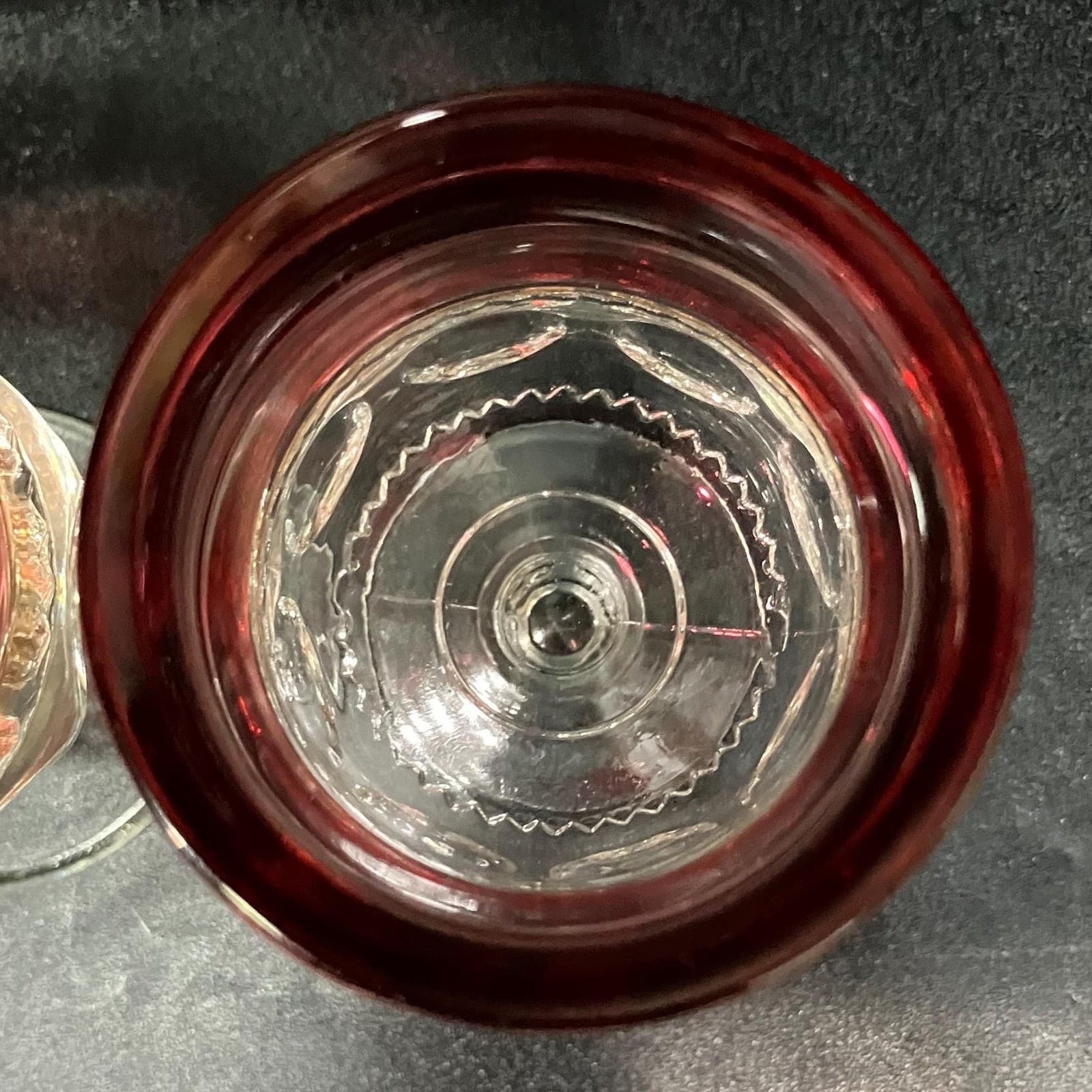 Tiffin Franciscan Kings Crown Juice Glasses, Set Of 2, Ruby Flashed Stemware - Thumbnail 7