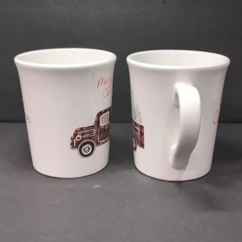 Potter's Studio Red Truck Coffee Cups, Set of 2, Christmas Scene Drinkware - Thumbnail 8