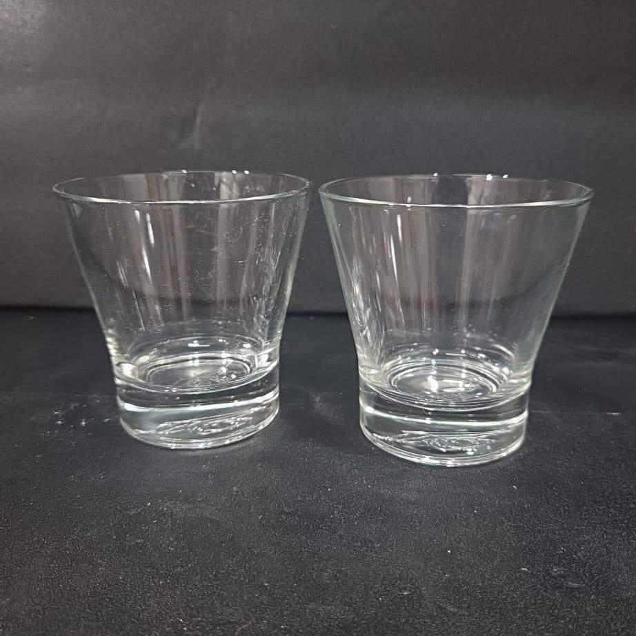 Crown Royal Tapered Whiskey Glasses, Set of 2, Embossed Logo, Italian Barware - Thumbnail 3