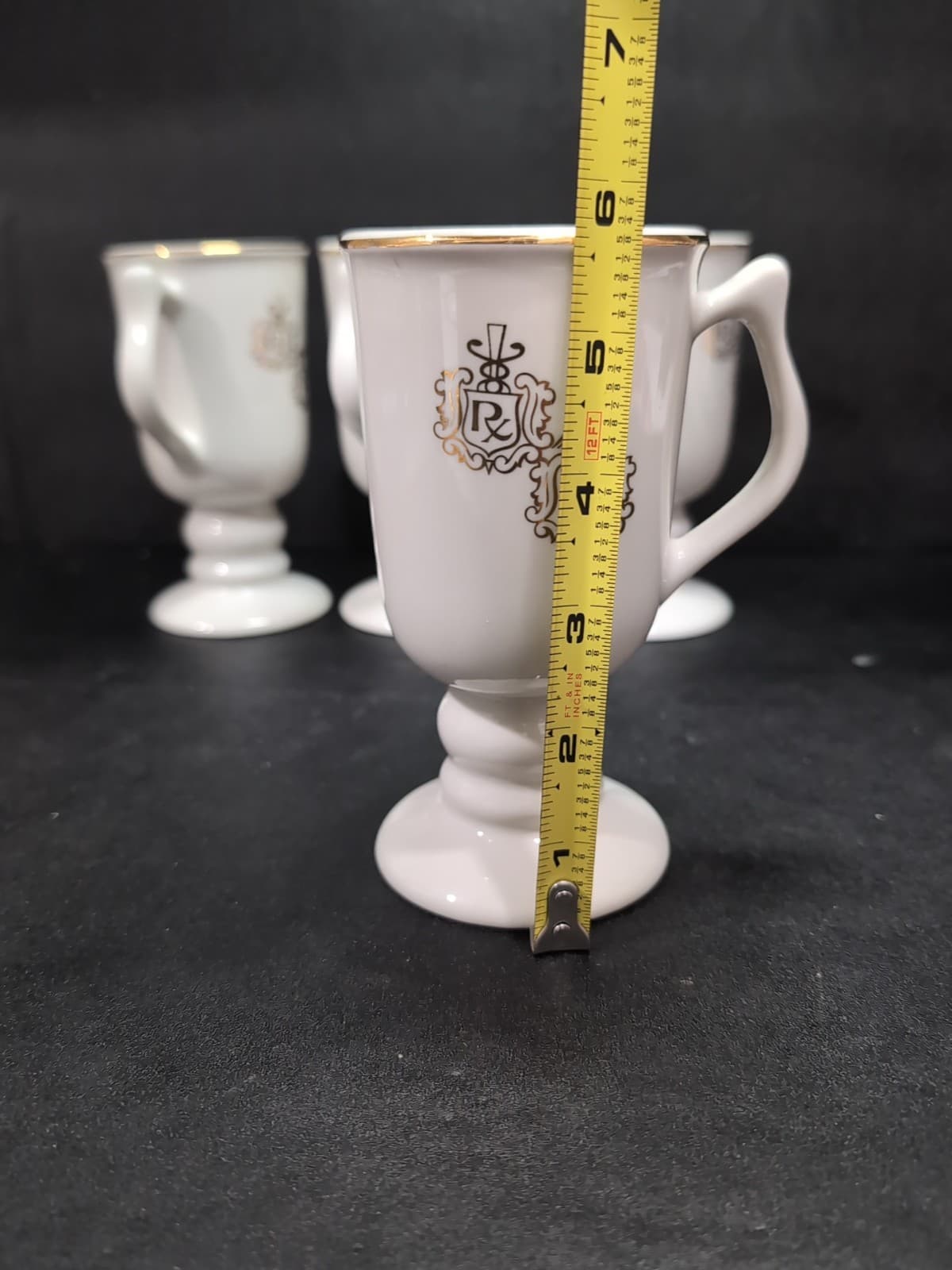 Caduceus Irish Coffee Mug Set, RX Medical Mugs, Doctor Nurse Gift, Vintage Hall - Thumbnail 8