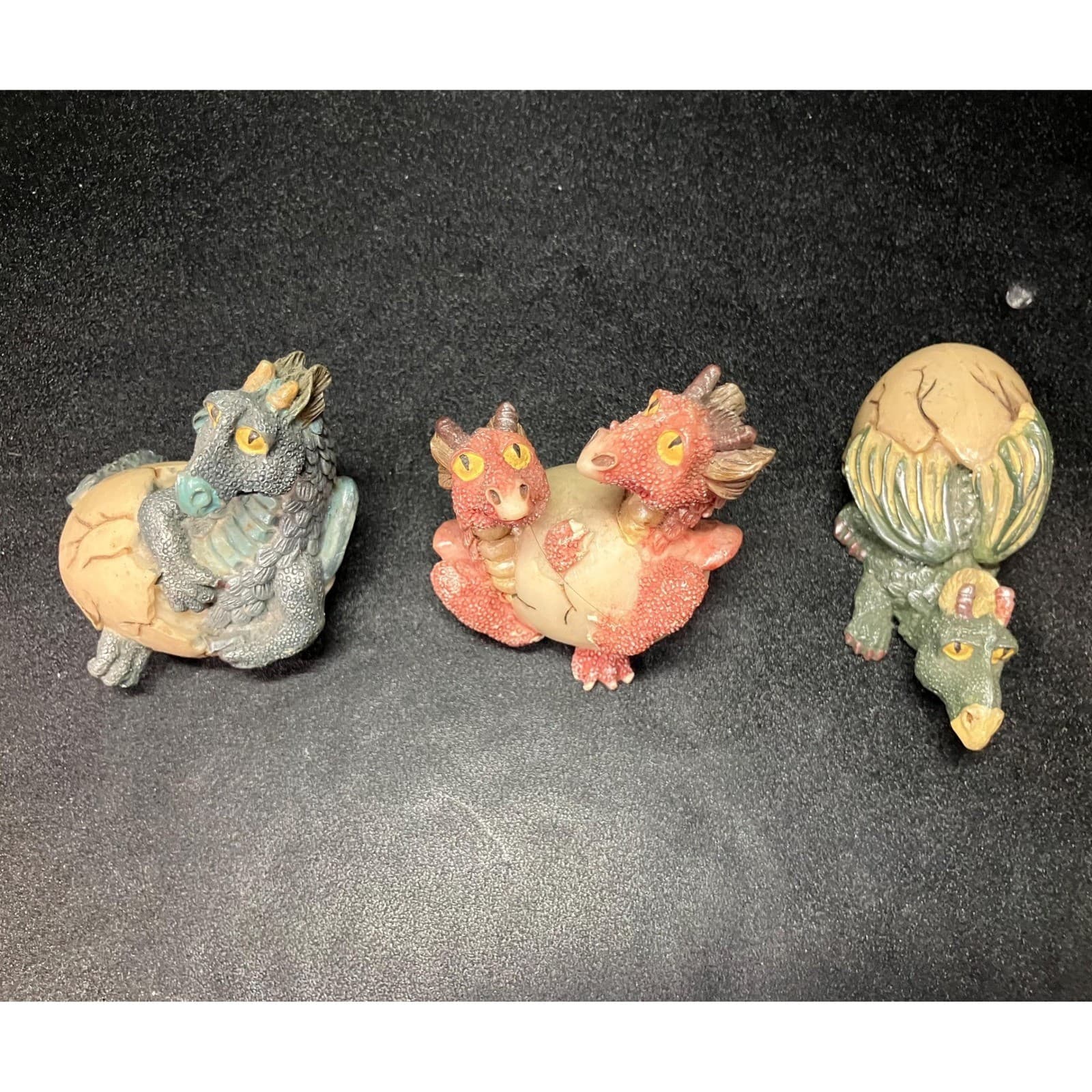 Miniature Hatching Dragons Figurines, Set of 3, Hatchling Egg Statues Decor - Thumbnail 5