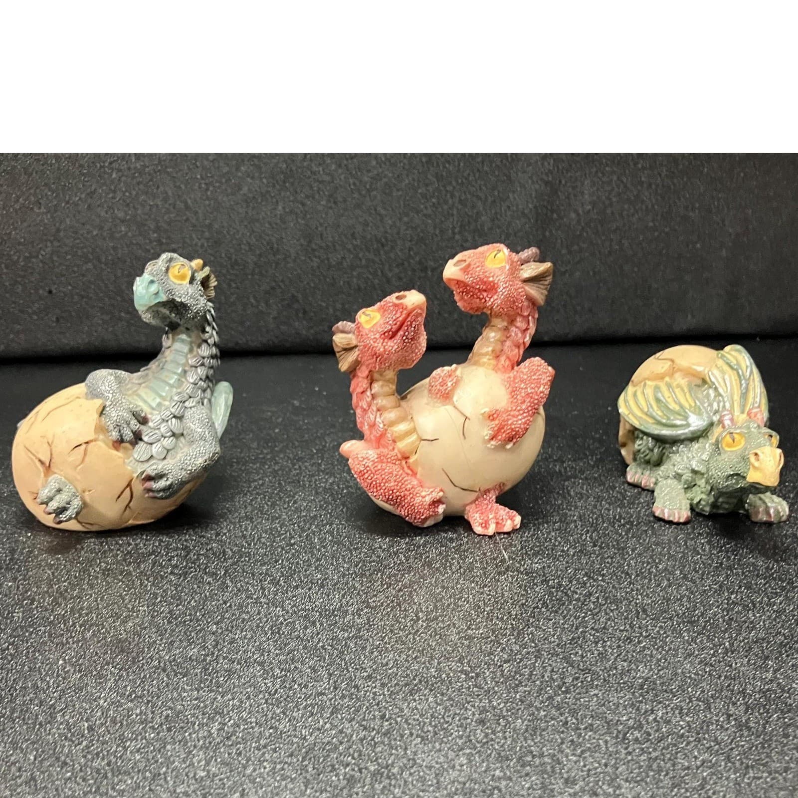 Miniature Hatching Dragons Figurines, Set of 3, Hatchling Egg Statues Decor - Thumbnail 3