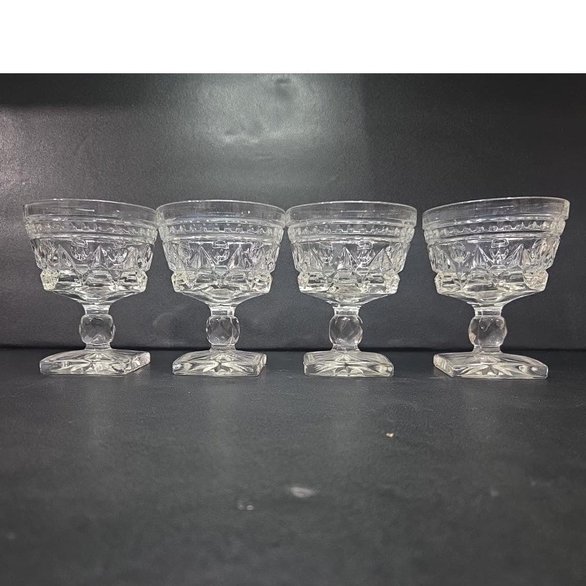 Indiana Glass Park Lane Champagne Glasses, Set of 4, Vintage Sherbet Coupes - Thumbnail 4