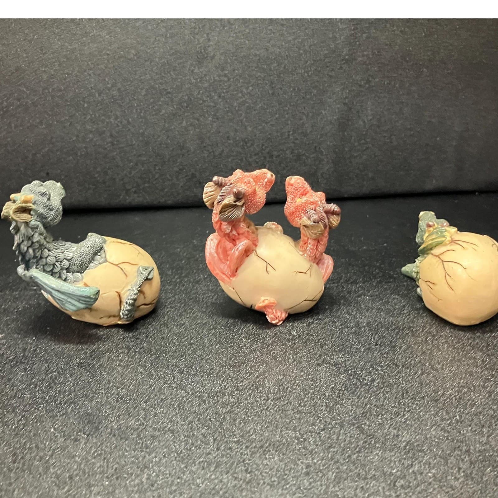 Miniature Hatching Dragons Figurines, Set of 3, Hatchling Egg Statues Decor - Thumbnail 4