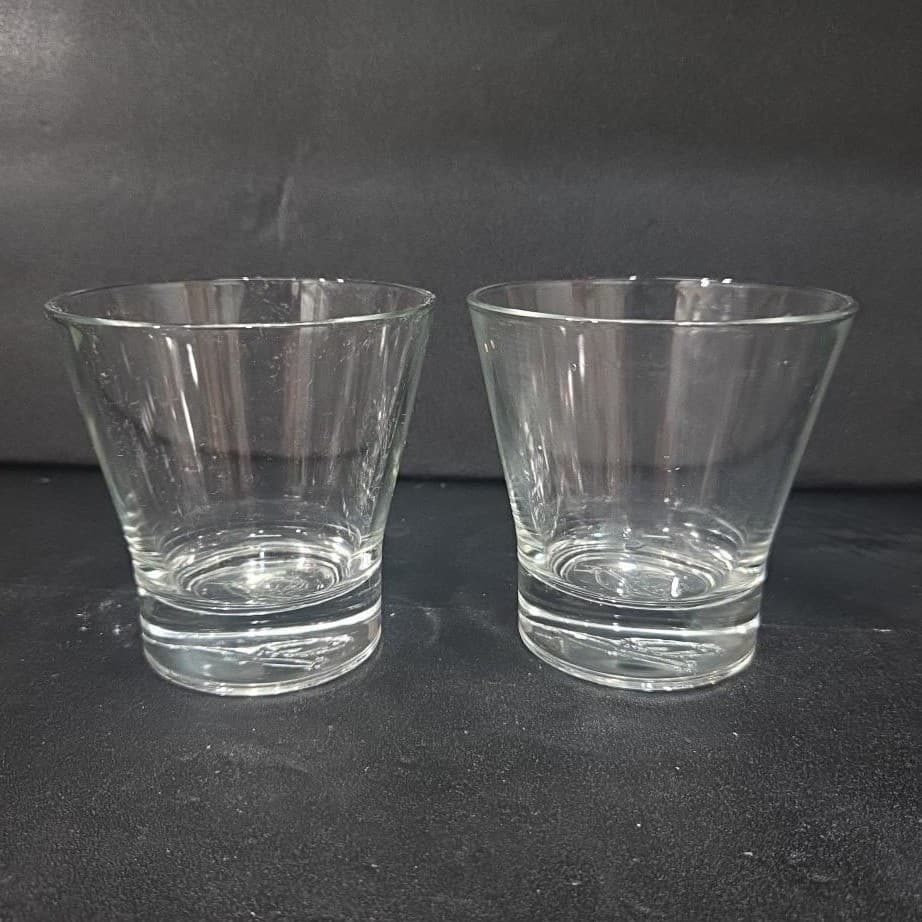 Crown Royal Tapered Whiskey Glasses, Set of 2, Embossed Logo, Italian Barware - Thumbnail 2