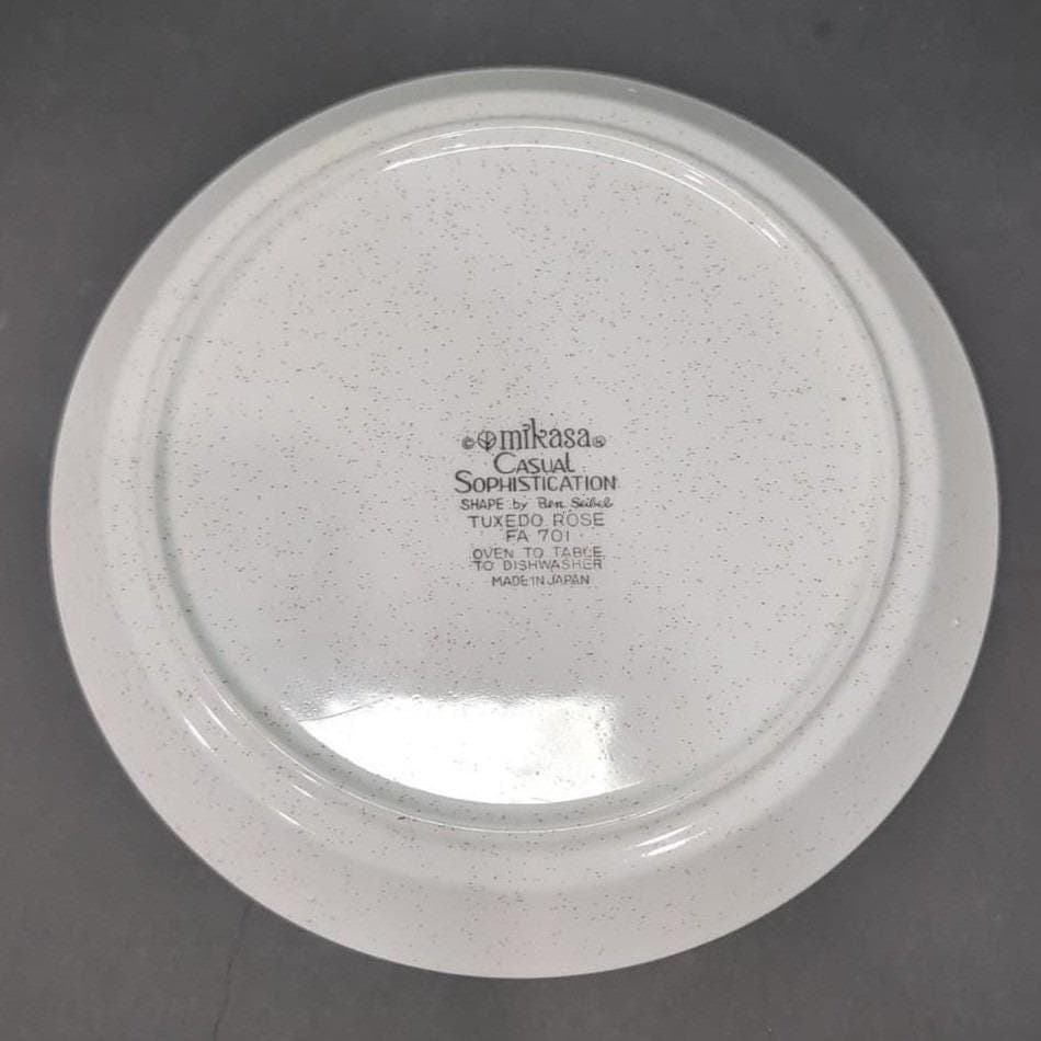 Mikasa Tuxedo Roses Salad Plates, Set of 2, Vtg Black Rose Stoneware, Dinnerware - Thumbnail 3