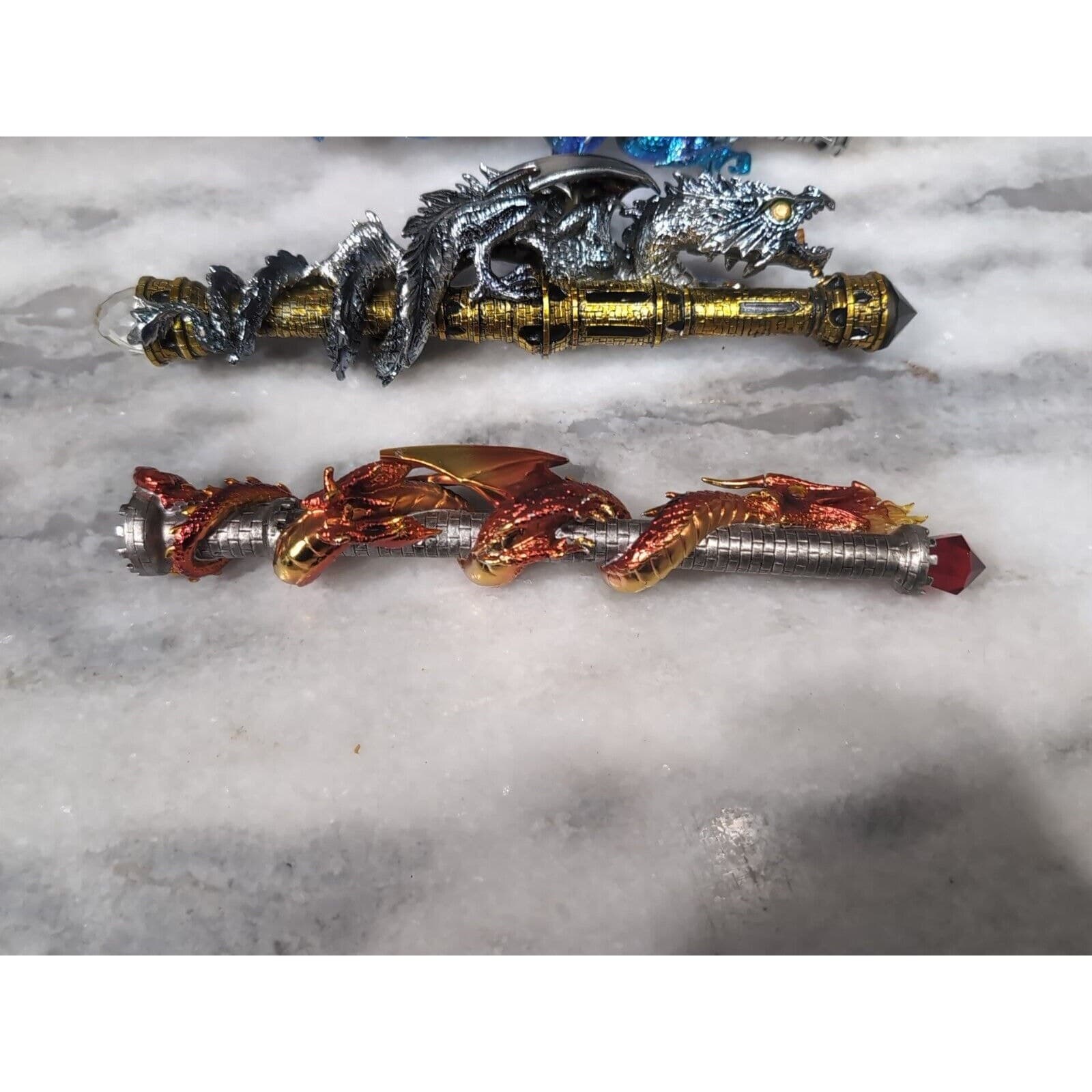 The Hamilton Collection Wands Of Wonder, Lot Of 4, Magical Dragon Wands, Flaw - Thumbnail 2
