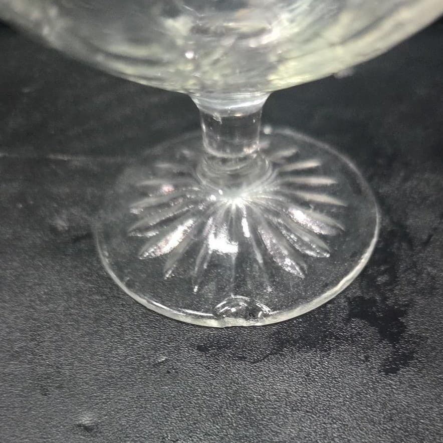 LE Smith Crackle Sherbet Glasses, Set of 2, Vintage Clear Dessert Cups, Stemware - Thumbnail 11