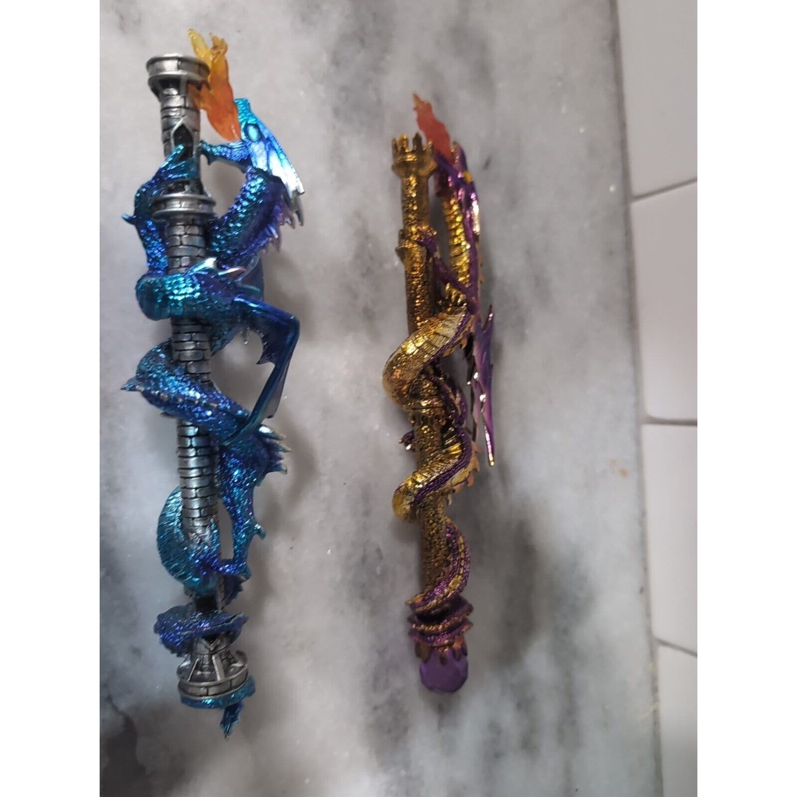 The Hamilton Collection Wands Of Wonder, Lot Of 4, Magical Dragon Wands, Flaw - Thumbnail 10
