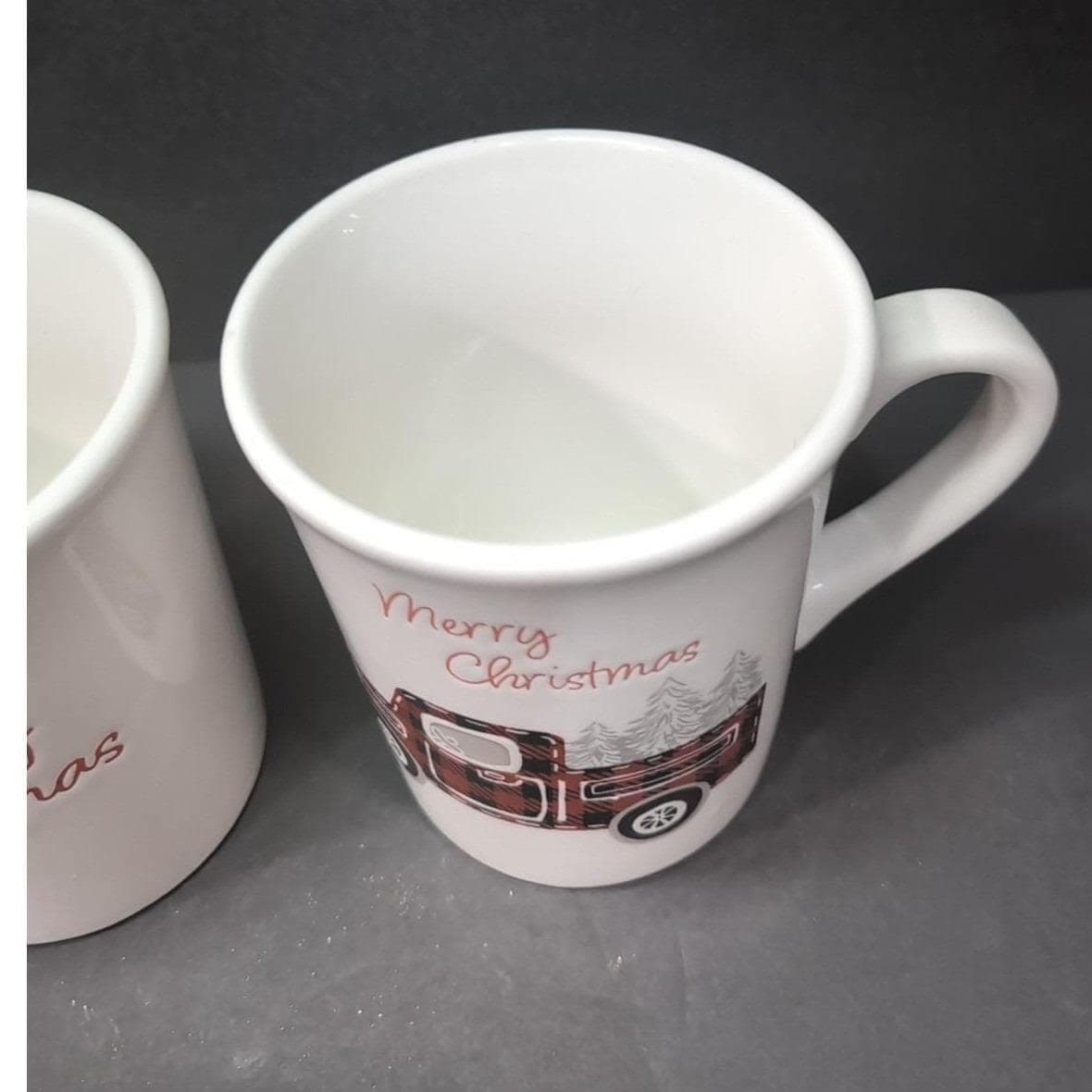 Potter's Studio Red Truck Coffee Cups, Set of 2, Christmas Scene Drinkware - Thumbnail 6