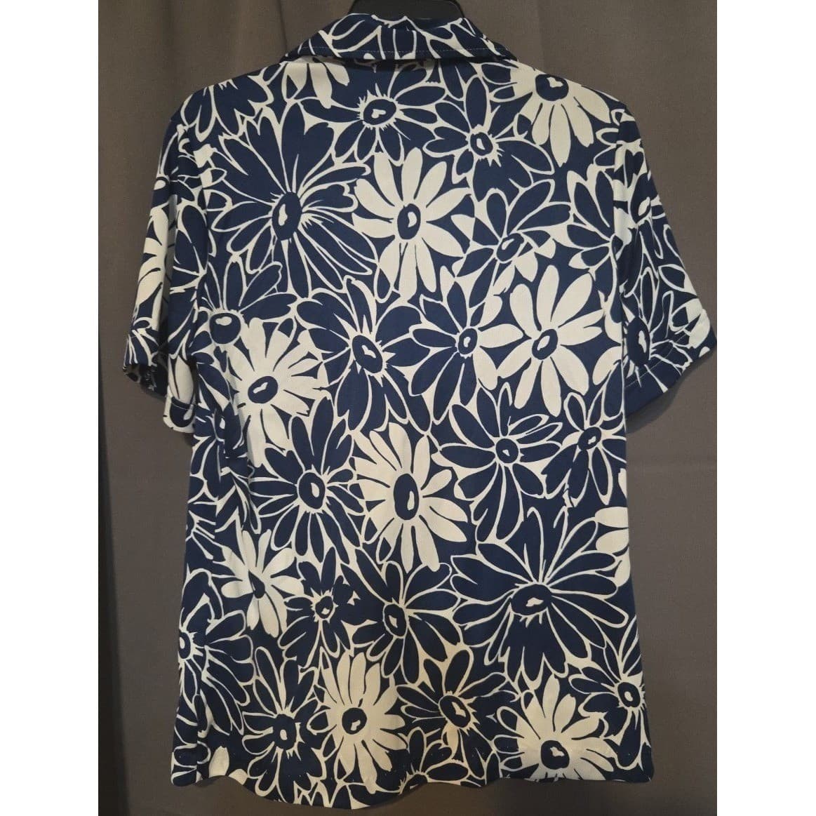 Alfred Dunner Vintage Navy Blue White Daisy Floral Button Front, Woman's Size 18 - Thumbnail 4