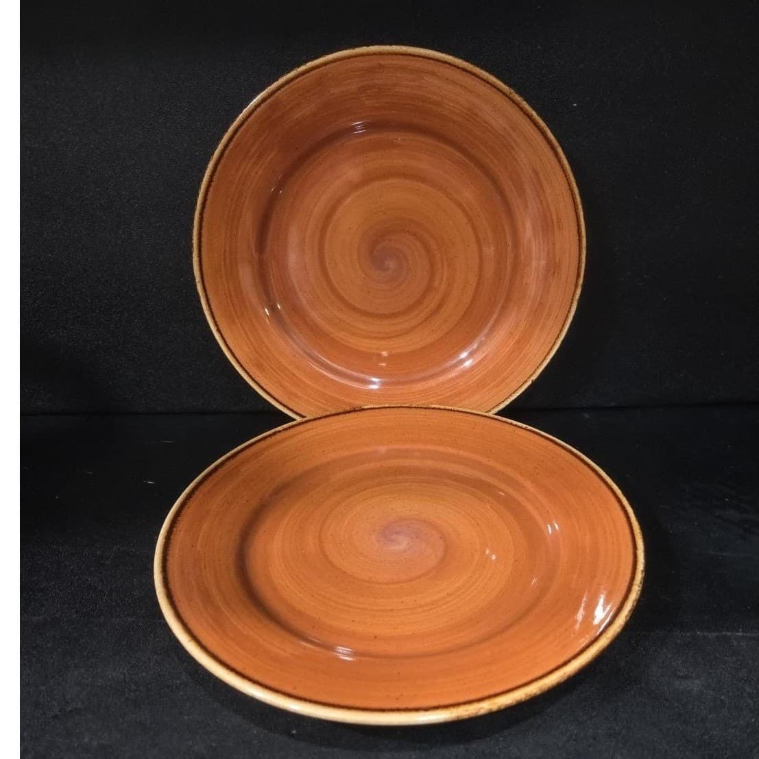 Thomson Pottery Caramel Swirl Salad Plates, Set of 2, Replacement Dinnerware - Thumbnail 2