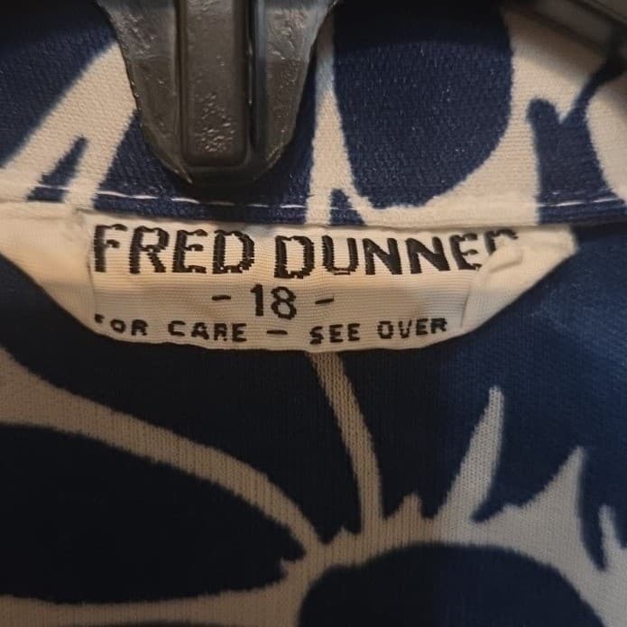 Alfred Dunner Vintage Navy Blue White Daisy Floral Button Front, Woman's Size 18 - Thumbnail 5