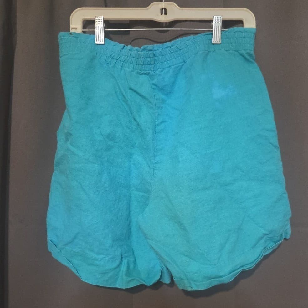 Orient Pearl Turquoise Embroidered High Waisted Shorts, Woman's Size 11/12 - Thumbnail 4