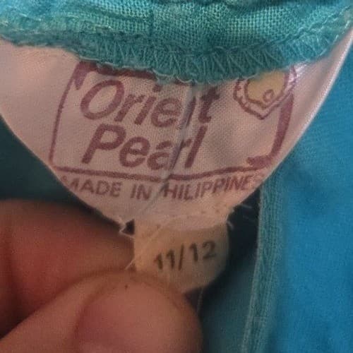 Orient Pearl Turquoise Embroidered High Waisted Shorts, Woman's Size 11/12 - Thumbnail 5
