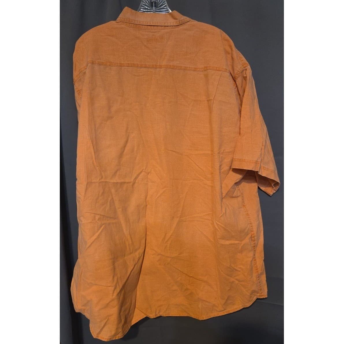 Covington Orange Slub Cotton Short Sleeve Button Down, Men's XXL Pocket Shirt - Thumbnail 4