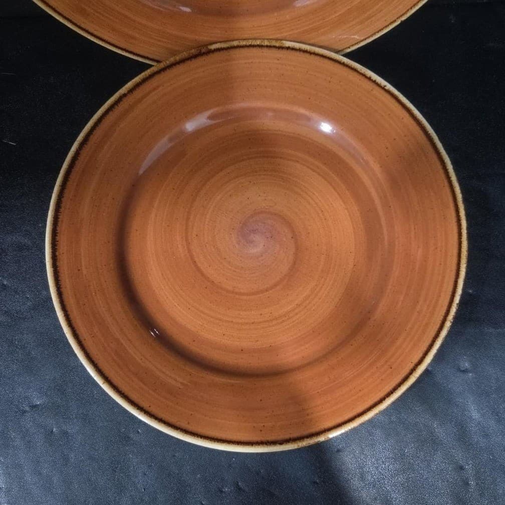 Thomson Pottery Caramel Swirl Salad Plates, Set of 2, Replacement Dinnerware - Thumbnail 3