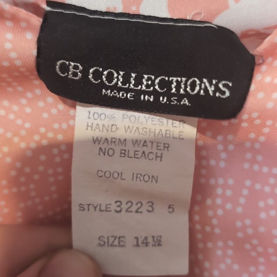 CB Collections Vintage Peach Floral V-Neck Blouse, Woman's Size 14.5 Top - Thumbnail 5
