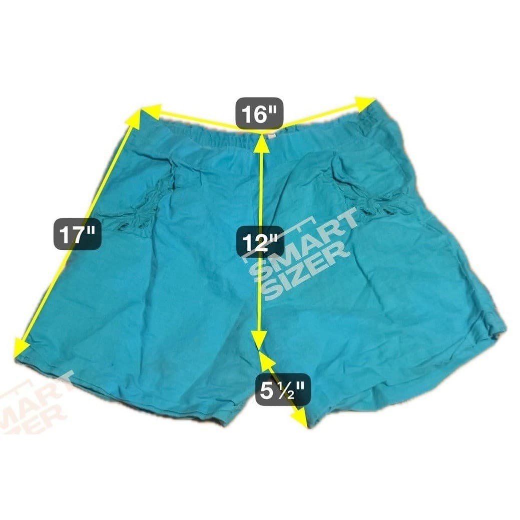 Orient Pearl Turquoise Embroidered High Waisted Shorts, Woman's Size 11/12 - Thumbnail 2