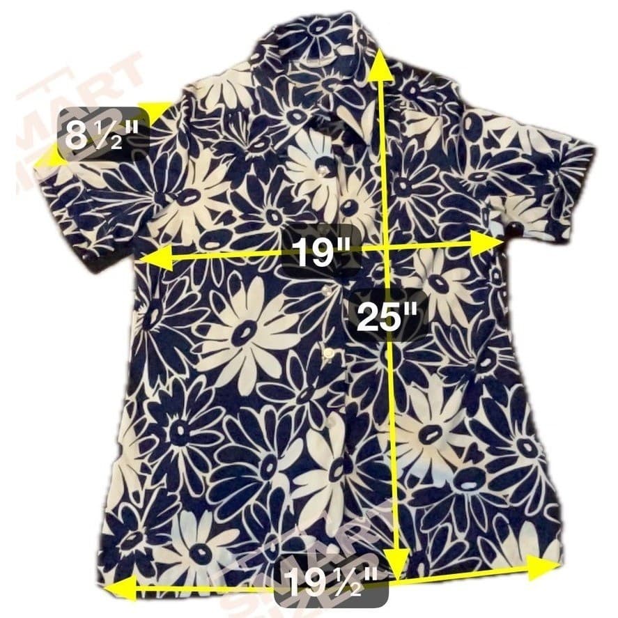 Alfred Dunner Vintage Navy Blue White Daisy Floral Button Front, Woman's Size 18 - Thumbnail 2