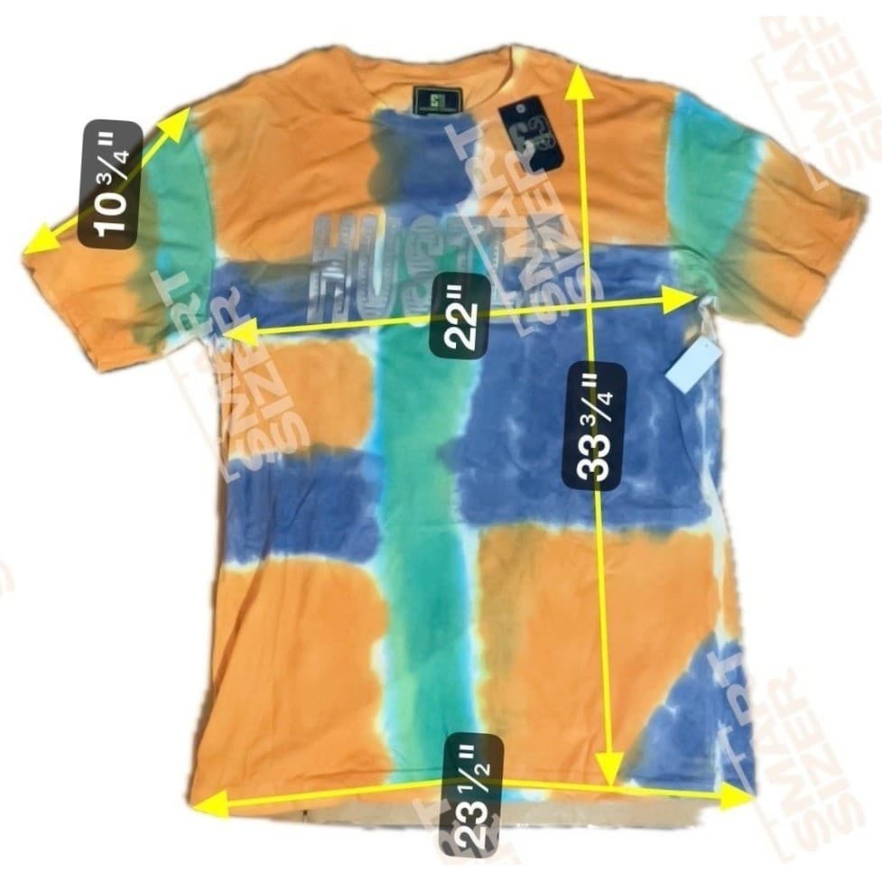 Sacred Crown Hustle Graphic Tie Dye T-Shirt, Men's XXL Top, Rust Orange Blue NWT - Thumbnail 2