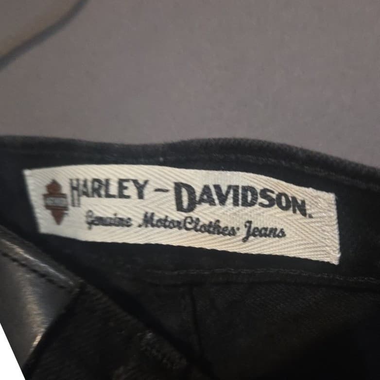 Harley-Davidson Straight Leg Black Denim Jeans, Woman's Size 8 99015-05VW - Thumbnail 6