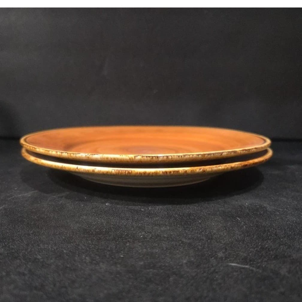 Thomson Pottery Caramel Swirl Salad Plates, Set of 2, Replacement Dinnerware - Thumbnail 6