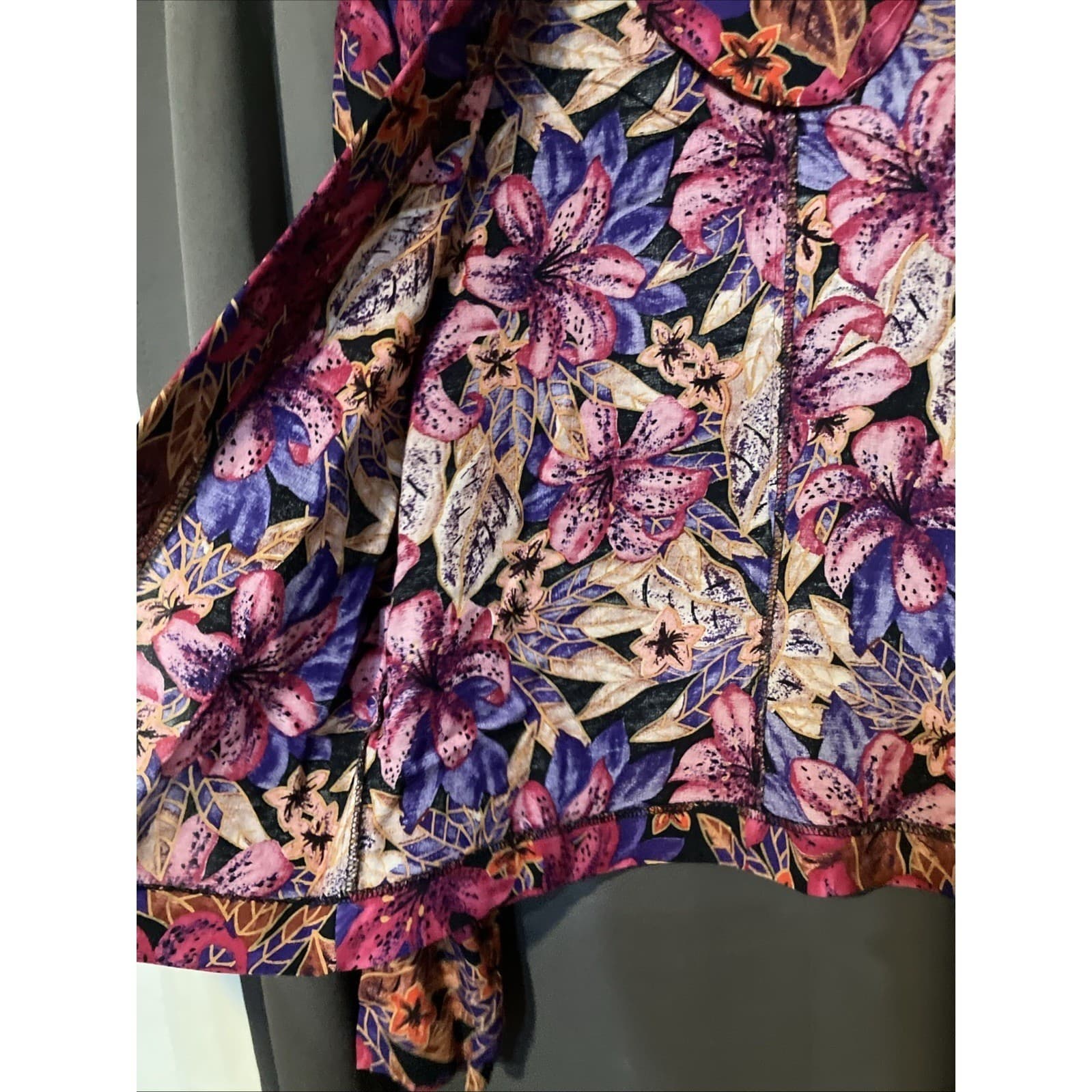 Norton McNaughton Floral Open Front Blazer, Woman's Size 8, Purple Pink Orange - Thumbnail 6
