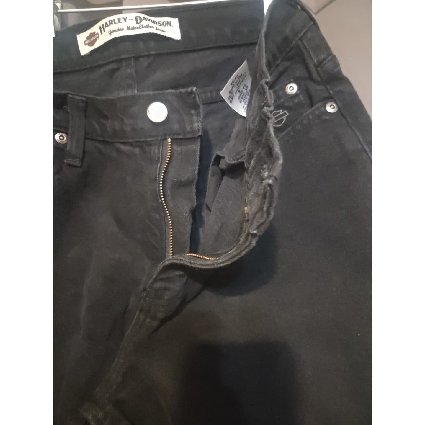 Harley-Davidson Straight Leg Black Denim Jeans, Woman's Size 8 99015-05VW - Thumbnail 7