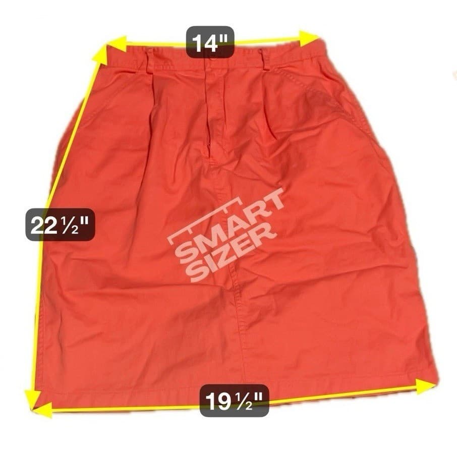 Fundamental Things Orange Cotton Pleated Front Knee Length Skirt Woman's Size 10 - Thumbnail 2