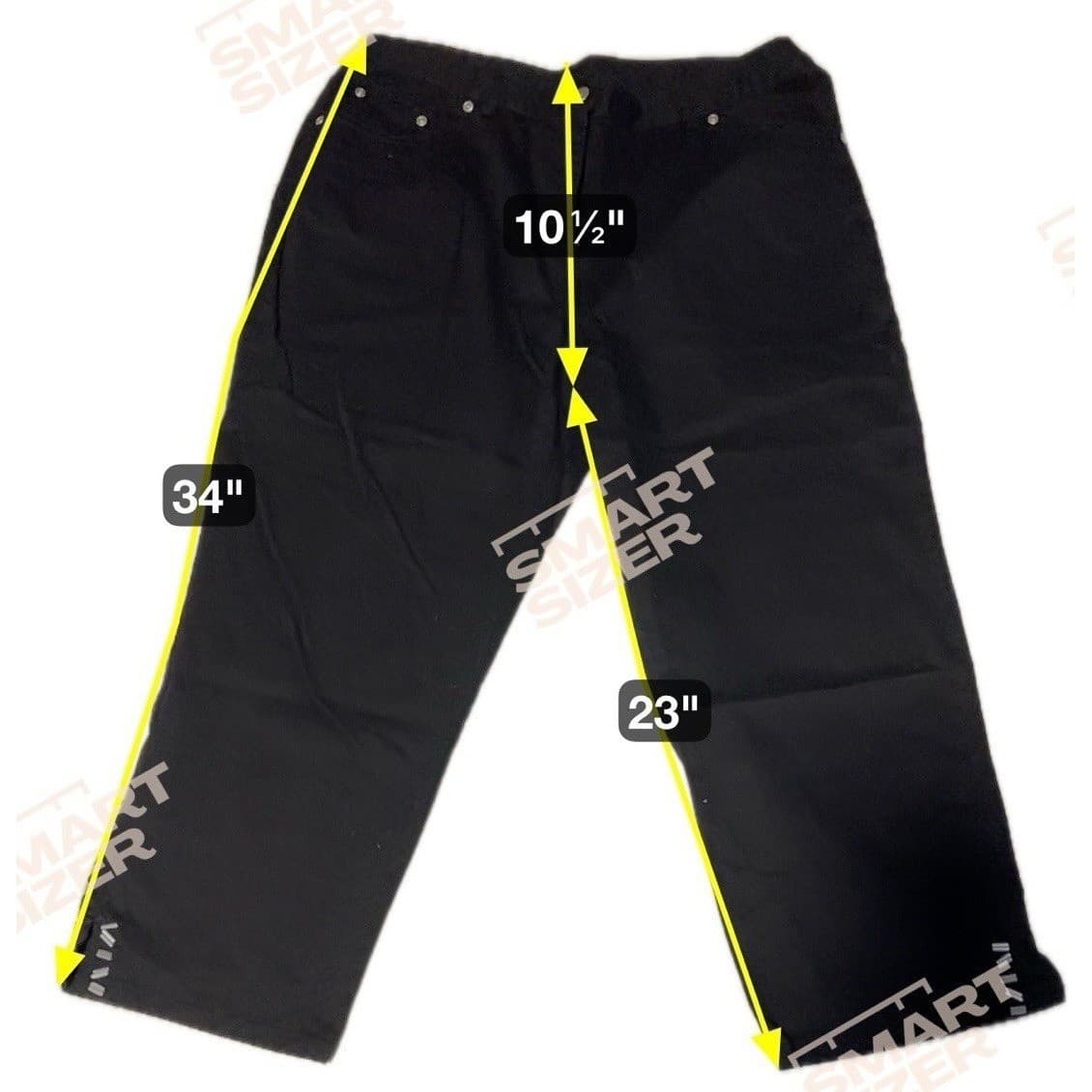 Hearts of Palm Black Beaded Hem Cropped Pants, Woman's Size 12, Straight Leg - Thumbnail 2