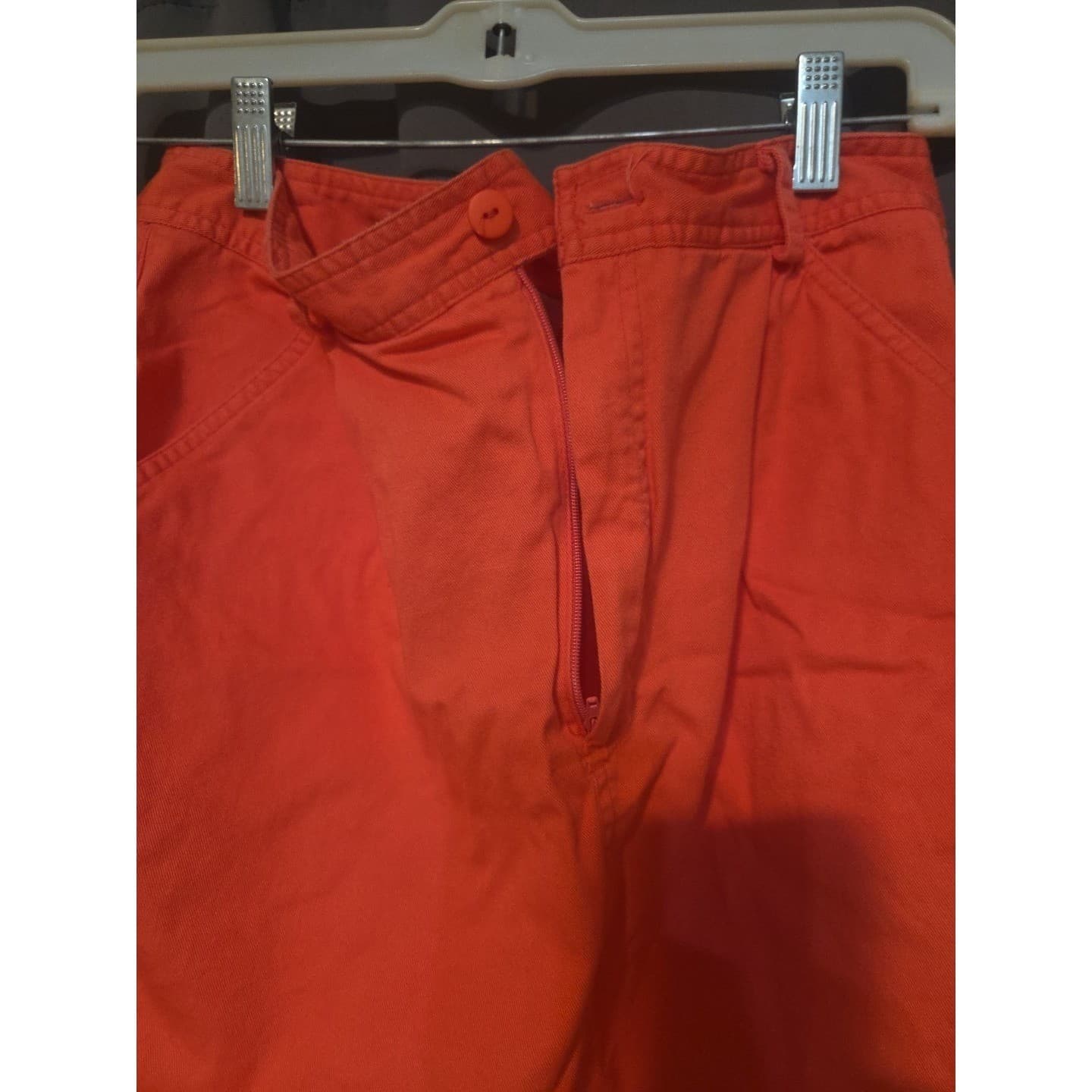 Fundamental Things Orange Cotton Pleated Front Knee Length Skirt Woman's Size 10 - Thumbnail 7