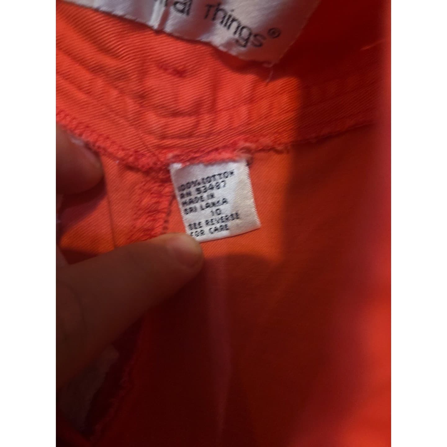 Fundamental Things Orange Cotton Pleated Front Knee Length Skirt Woman's Size 10 - Thumbnail 6