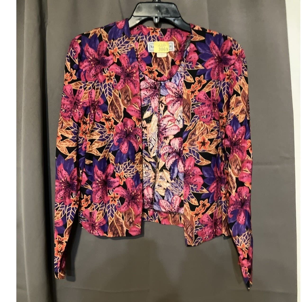 Norton McNaughton Floral Open Front Blazer, Woman's Size 8, Purple Pink Orange - Thumbnail 3