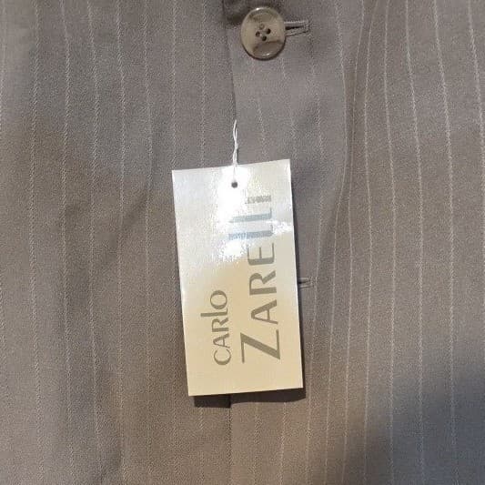Carlo Zarelli Tan Pinstripe Suit Jacket, Men's 52R Blazer, Three Button, NWT - Thumbnail 7