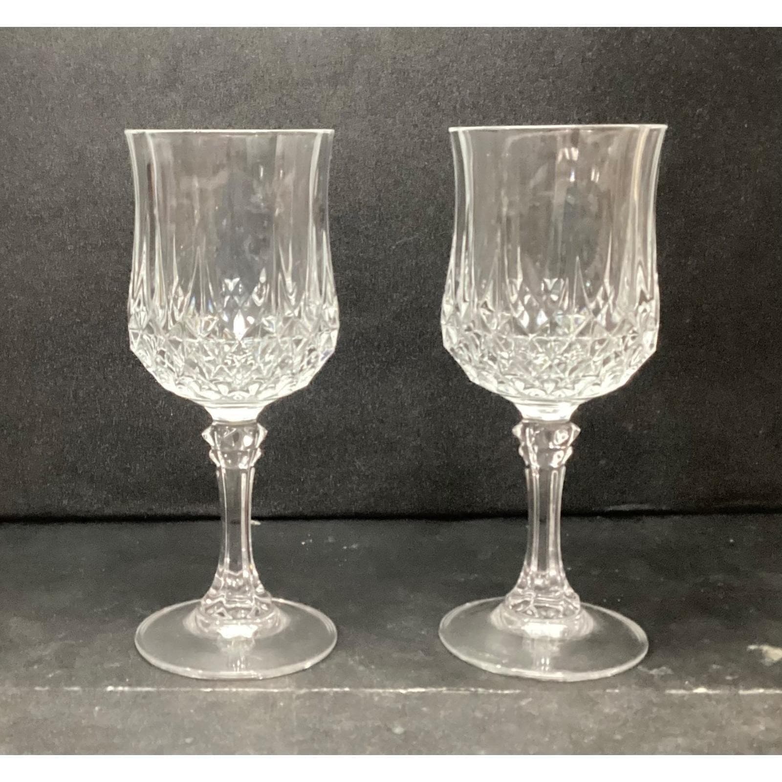 Cristal d'Arques Durand Longchamp Wine Glasses, Set of 2, Vintage Stemware - Thumbnail 5