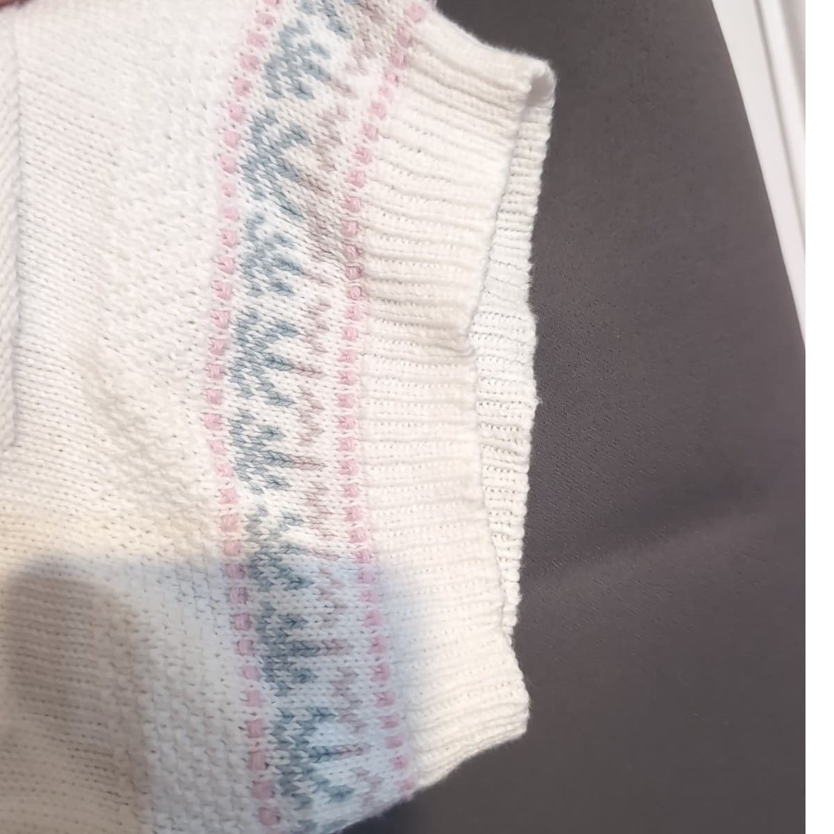 Chelsea Gardens Vintage Flamingo Knit Sweater, Women's XL White Short Sleeve USA - Thumbnail 6