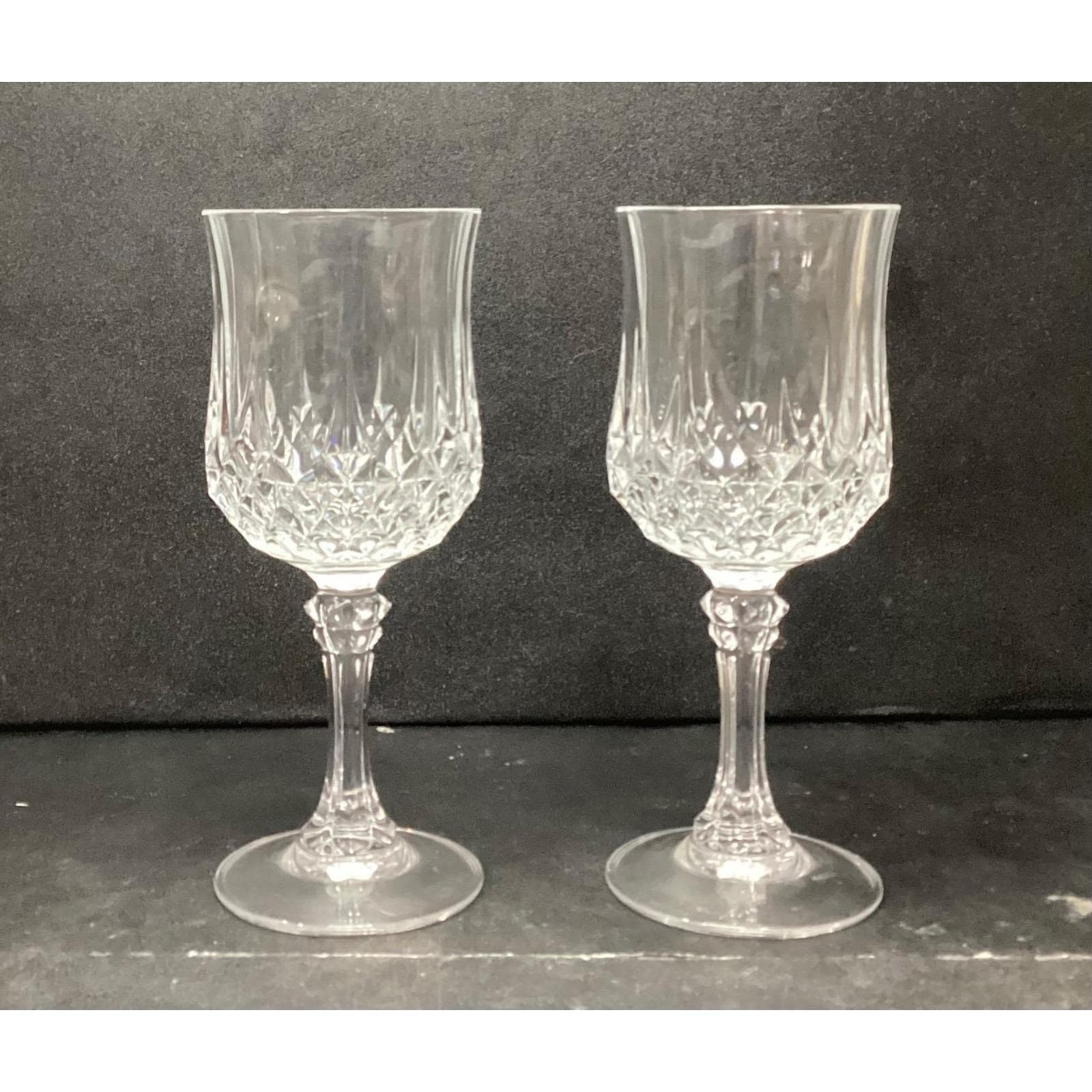 Cristal d'Arques Durand Longchamp Wine Glasses, Set of 2, Vintage Stemware - Thumbnail 4