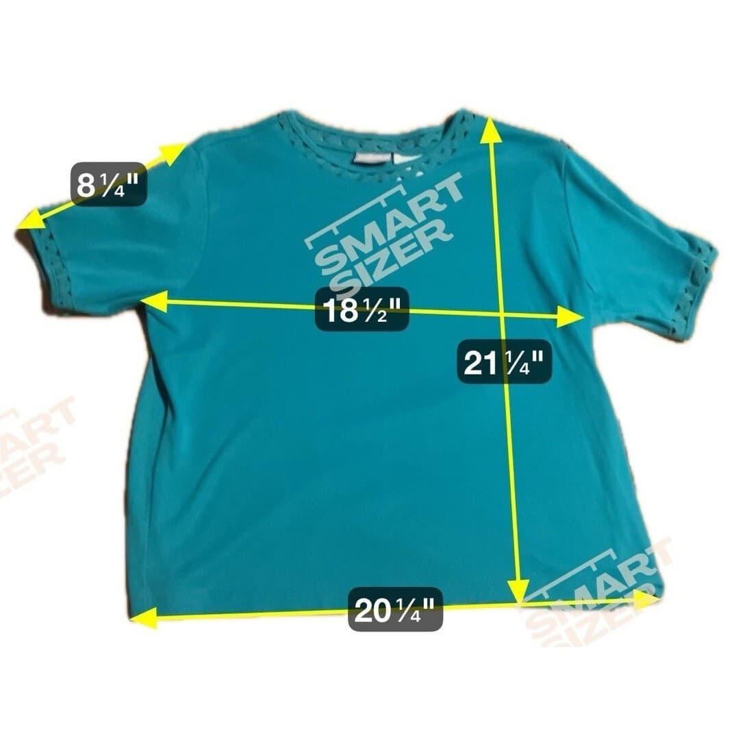 Blair Teal Crochet Lattice Trim Short Sleeve Knit Top, Women's Large - Thumbnail 2