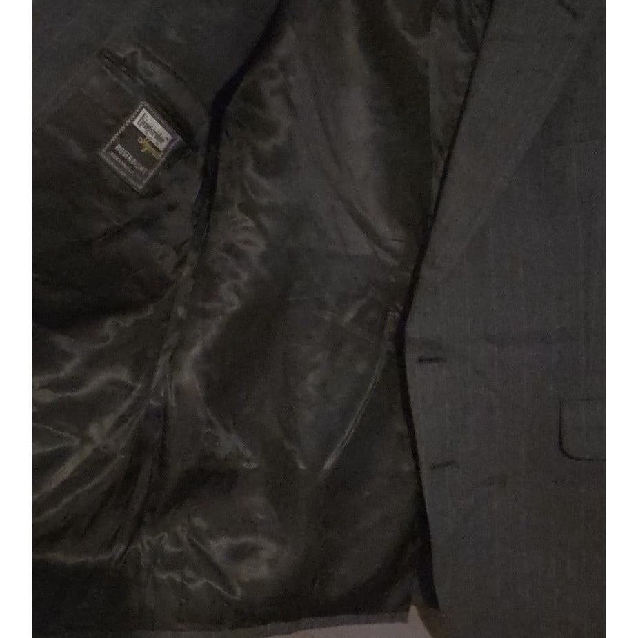 Kingsridge Imperial Pinstripe Blazer, Charcoal Grey Suit Jacket USA, Men's 44R - Thumbnail 9