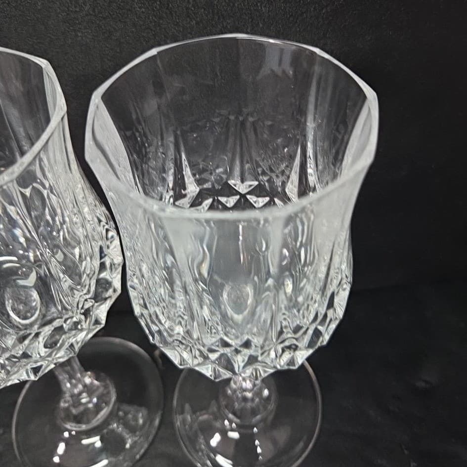 Cristal D'Arques Longchamp Wine Glasses, Set of 2, Vintage Crystal Stemware - Thumbnail 6