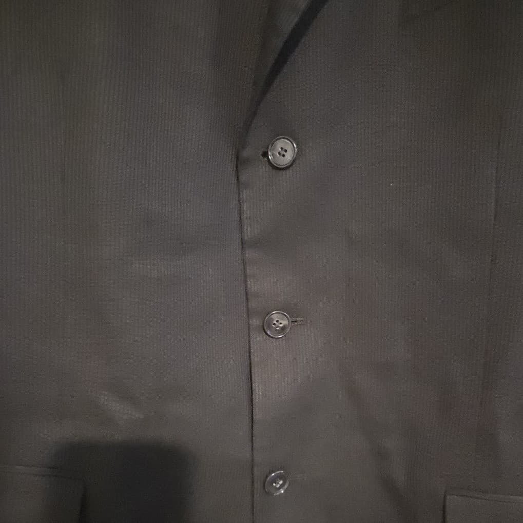 Jones New York Silk Sharkskin Wool Blazer, Charcoal Gray Sport Coat, Men's 44L - Thumbnail 8