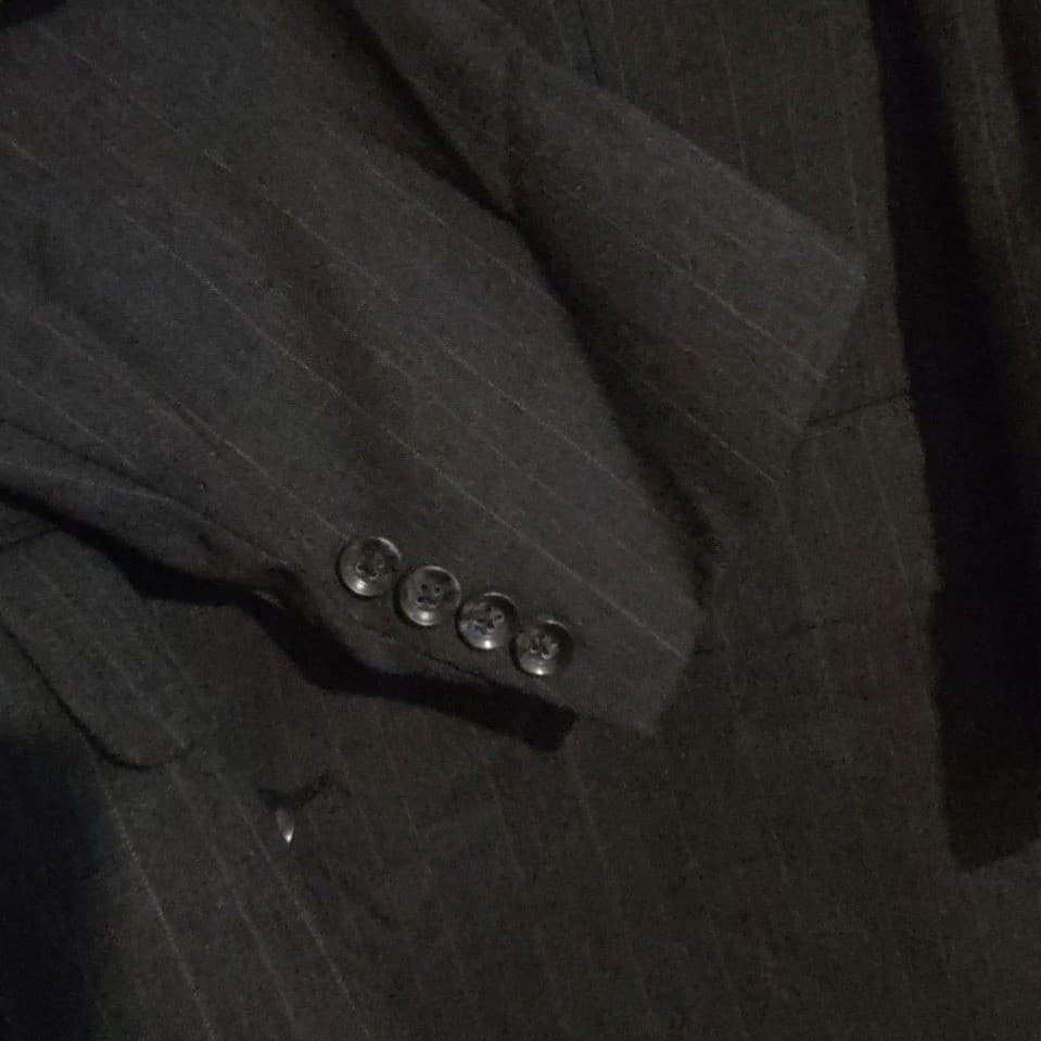 Kingsridge Imperial Pinstripe Blazer, Charcoal Grey Suit Jacket USA, Men's 44R - Thumbnail 8