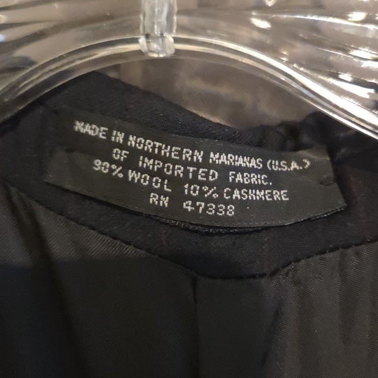 Jones New York Black Wool Cashmere Pinstripe Blazer, Men's 42L Sport Coat Jacket - Thumbnail 7