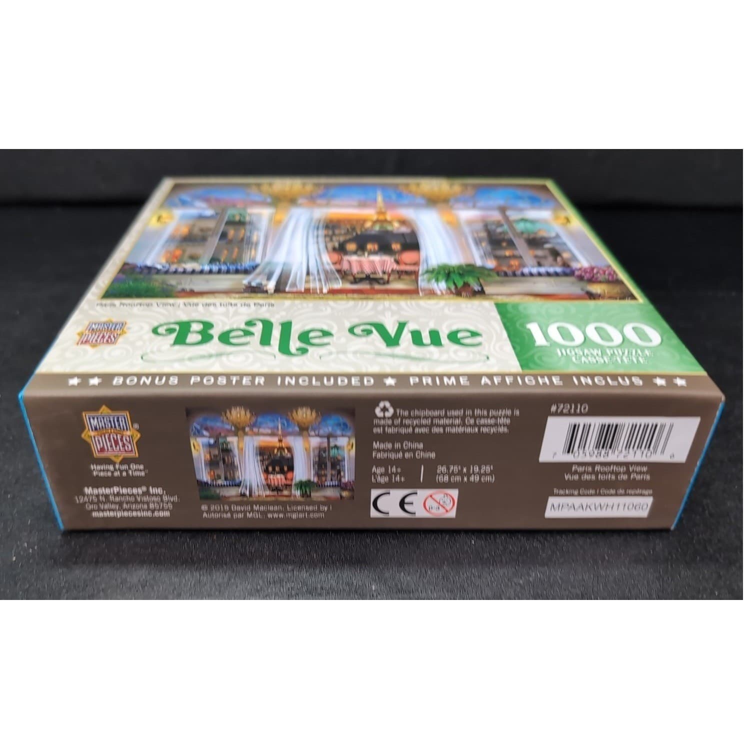 MasterPieces Belle Vue Paris Rooftop View 1000 Piece Jigsaw Puzzle David Maclean - Thumbnail 3